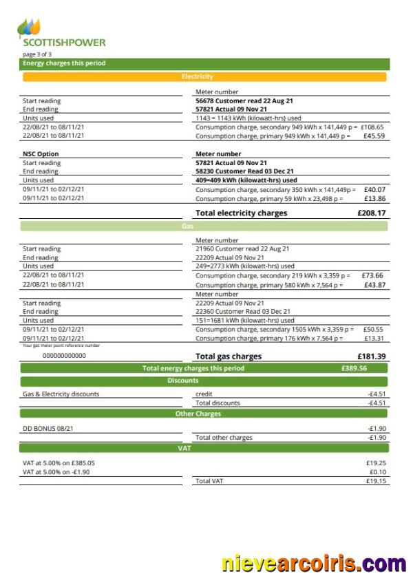 USA ScottishPower utility bill 3 pages 3